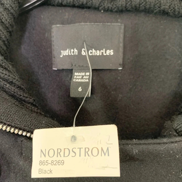 Judith and Charles Wool Blend Coat Black Double Breasted Peacoat Size 6 NWT - Picture 9 of 12